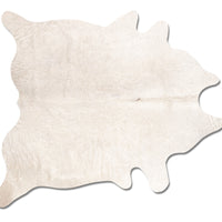 6' x 7' Off White Natural Cowhide Area Rug