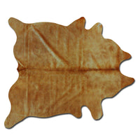 7' X 5' X 6' Natural And Gold Cowhide Area Rug
