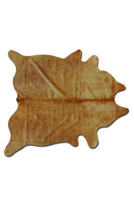 7' X 5' X 6' Natural And Gold Cowhide Area Rug