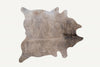 6' x 7' Light Taupe and Brown Exotic Cowhide Rug