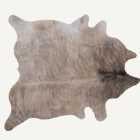 6' x 7' Light Taupe and Brown Exotic Cowhide Rug