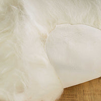 2' X 3' X 2' White Sheepskin Single Long-Haired Area Rug