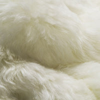 White 2' x 3' Natural Sheepskin Fur Area Rug