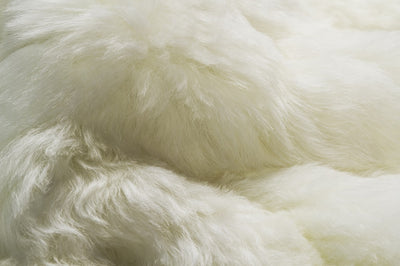 White 2' x 3' Natural Sheepskin Fur Area Rug