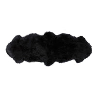 2' X 6' X 2' Black Double Sheepskin Area Rug