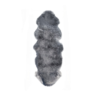 2' X 6' X 2' Gray Double Sheepskin Area Rug