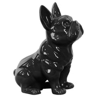 Sitting French Bulldog Figurine with Pricked Ears - Black