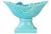 Partial Seashell Bowl with Wave Design on Pedestal - Blue