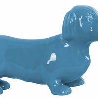 Embellishing Ceramic Standing Dachshund Dog Figurine- Blue