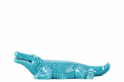 Crocodile Figurine Gloss Finish-Blue-Small