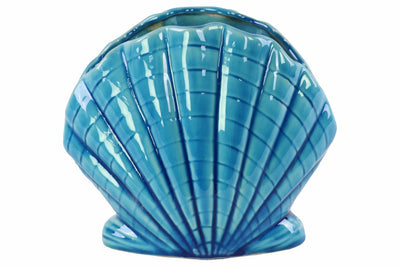 Clam Seashell Sculpture Gloss Finish-Blue