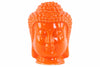 Ceramic Buddha Head with Beaded Ushnisha - Orange