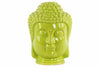 Ceramic Buddha Head with Beaded Ushnisha - Green