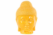 Buddha Head with Rounded Ushnisha Gloss Finish - Yellow