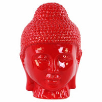 Buddha Head with Rounded Ushnisha Gloss Finish - Red