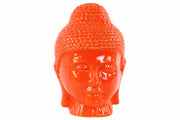 Buddha Head with Rounded Ushnisha Gloss Finish - Orange