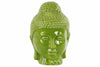 Buddha Head with Rounded Ushnisha Gloss Finish - Green