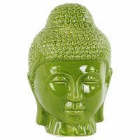 Buddha Head with Rounded Ushnisha Gloss Finish - Green