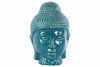 Buddha Head with Rounded Ushnisha Gloss Finish - Blue