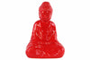 Buddha Figurine with Rounded Ushnisha in Dhyana Mudra - Red