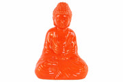 Buddha Figurine with Rounded Ushnisha in Dhyana Mudra - Orange