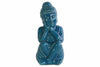 Buddha Figurine with Rounded Ushnisha and Head on Hands - Blue