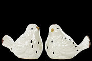 Bird Figurine with Cutout Design Assortment of Two - White