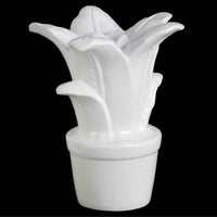 Adorning Ceramic Flower Figurine on Pot- White