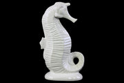 Marine Seahorse Figurine on Base Large Gloss Finish White