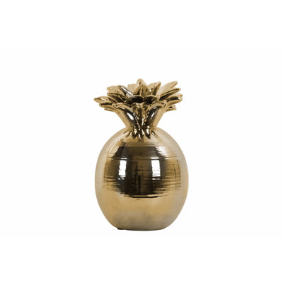 Enticing Pineapple Figurine Polished Chrome Finish Gold - Small