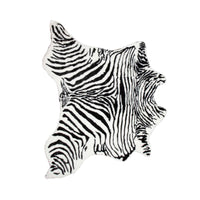 4.25' X 5' Denton Zebra Black And White Faux Hide Area Rug