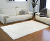 5' X 8' Off White Faux Fur  Rectangular Area Rug