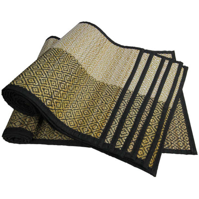 Hand Woven Placemats & 1 Table Runner Set of 6 In Grass