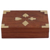 Hand Carved Treasure Chest In Wood Featuring Playing Card Motifs