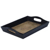 Handmade Serving Tray With Embossed Brass Work In Wood Frame