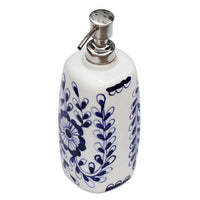 Hand Painted Floral Design Liquid Soap Or Lotion Dispenser Holder