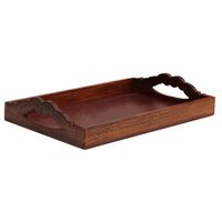 Handmade Traditional Style Mango Wood Serving Tray with Cutout Handles