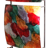 Vertical 3-Panel Metal Wall Decor - Silver, Gold, Green, Red And Copper Lacquered