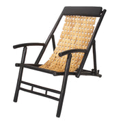 27.5" Natural and Black Bamboo Folding Sling Chair