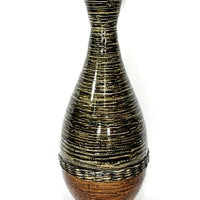 27" Spun Bamboo Floor Vase - Bamboo In Distressed Brown And Gold