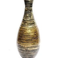 27" Spun Bamboo Floor Vase - Bamboo In Distressed Gold