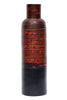 36 Spun Bamboo Bottle Vase - Bamboo In Distressed Red & Matte Black