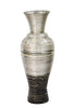 23" Spun Bamboo Vase - Bamboo In Distressed Silver And Black