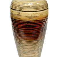19" Spun Bamboo Vase - Bamboo In Cream And Orange