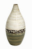 20 Spun Bamboo Vase - Bamboo In Distressed White And Green