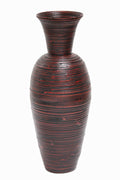 27" Spun Bamboo Vase - Bamboo In Distressed Red