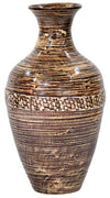 20" Spun Bamboo Vase - Bamboo In Distressed Brown