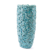 8.7" X 5.9" X 18.9" Teal Ceramic Petals Vase