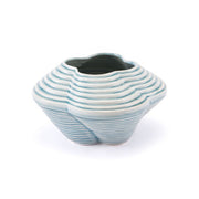 10.2" X 10.2" X 5.3" Small Blue Twisted Vase