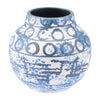 9.6" X 9.6" X 12.2" Small Blue And White Ceramic Vase